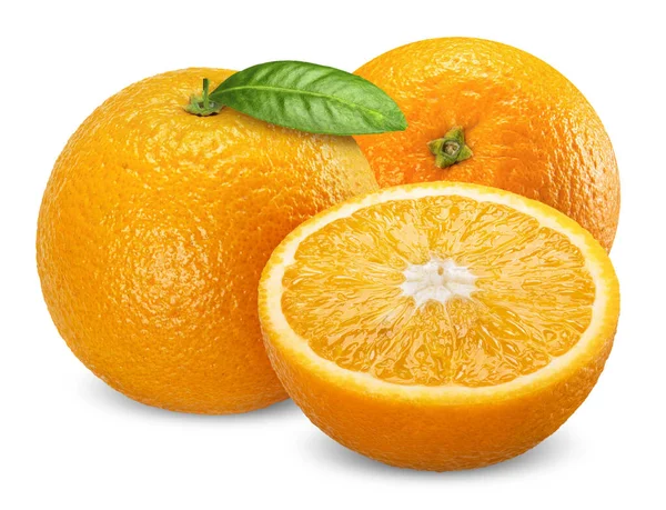 Frutta Arancione Isolato Bianco Arancio Percorso Ritaglio — Foto Stock