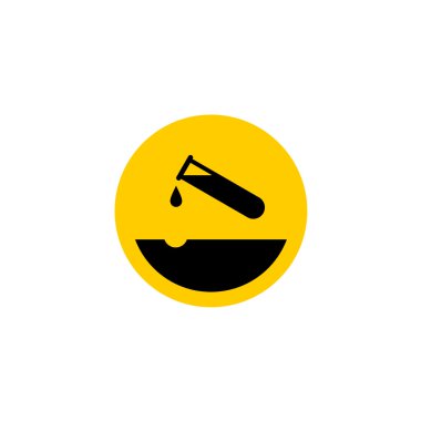 Warning acid icon. Test-tube with acid drop. clipart