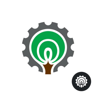 ağaç siluet ve dişli çevresinde