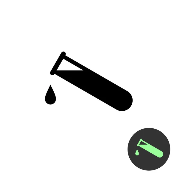 Zure waarschuwingssymbool. Reageerbuis met zure drop pictogram. — Stockvector