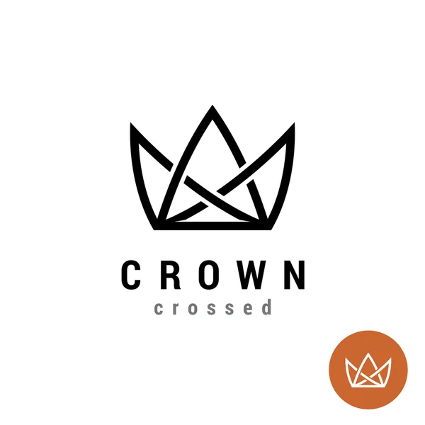 Logo lineal corona King. Silueta de una corona — Vector de stock