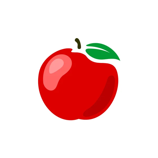 Apfelillustration. rotes Symbol für frische Apfelfrüchte. — Stockvektor
