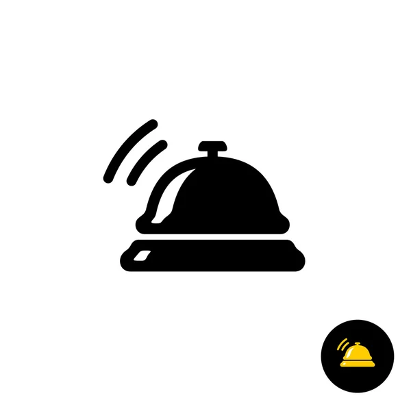 Hotel bell svart ikon — Stock vektor