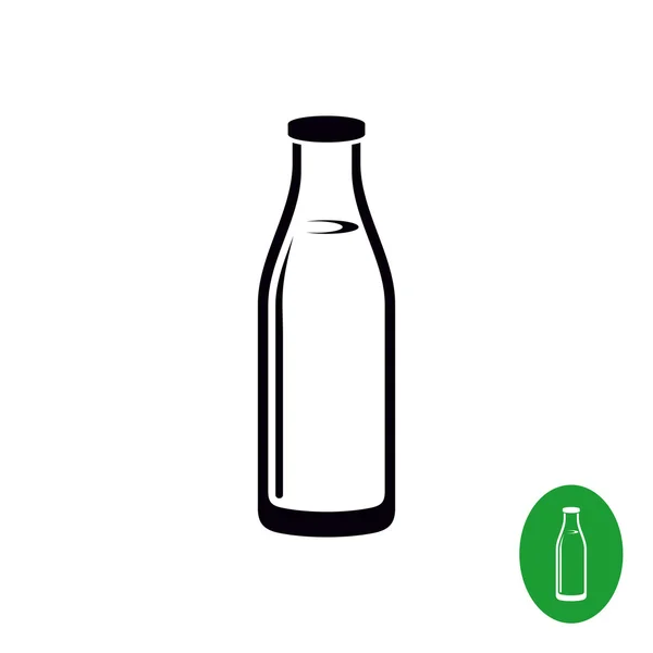 Botella de leche ilustración negra simple . — Archivo Imágenes Vectoriales