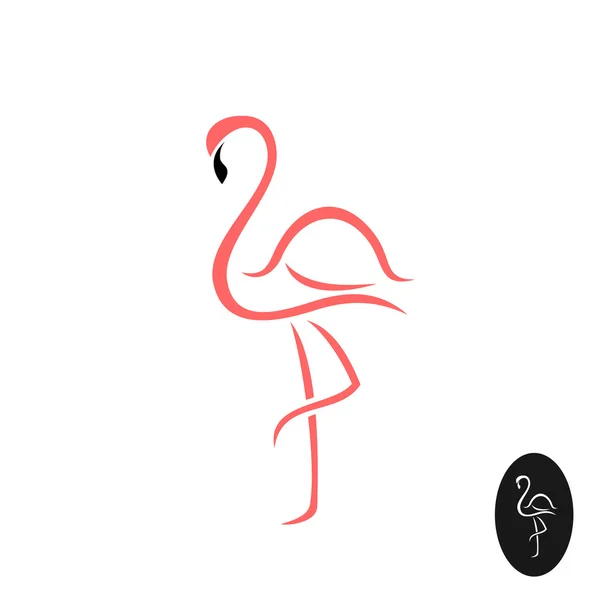 Flamingo elegant logo. — Stock Vector