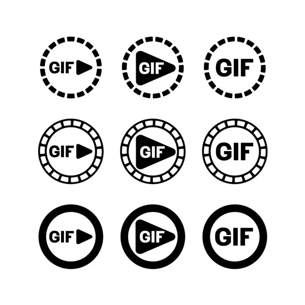 GIF animation jouer icône — Image vectorielle