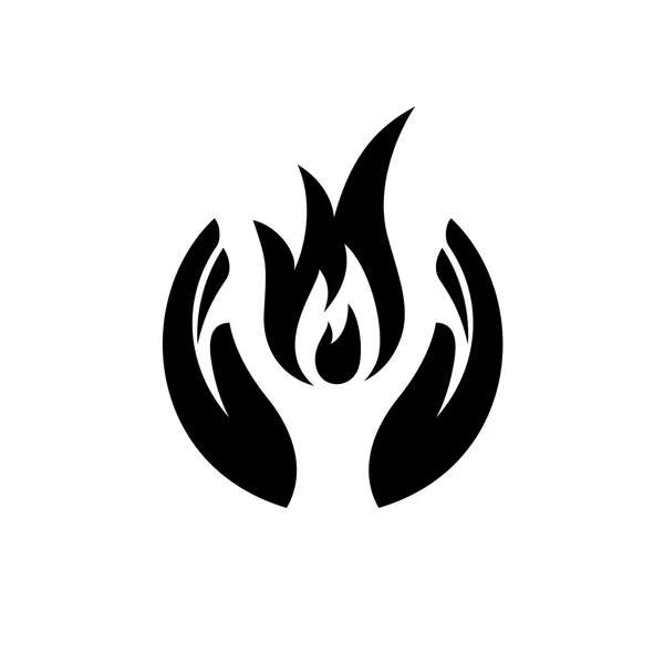 Cuidado manos con fuego — Vector de stock