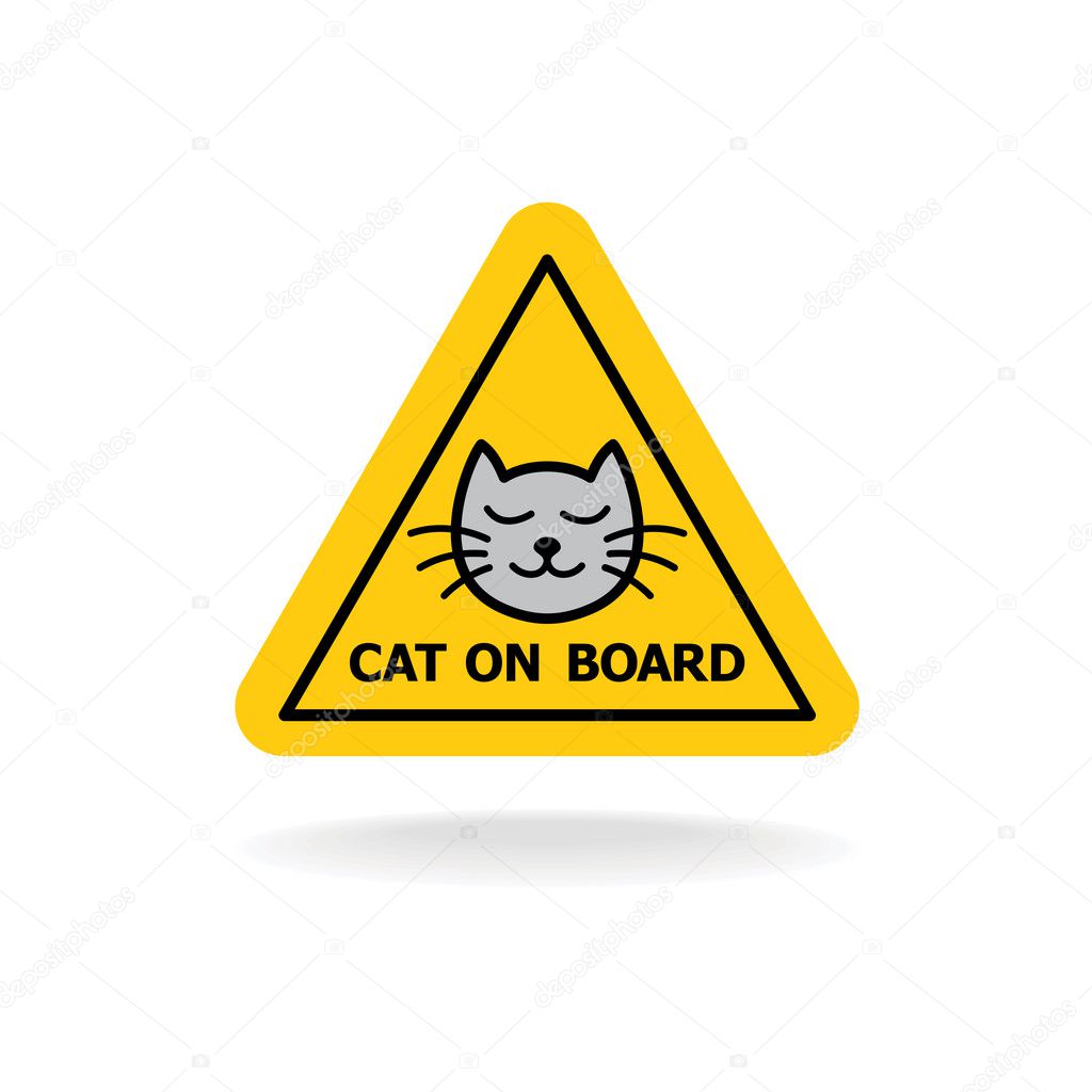 cijfer Sta in plaats daarvan op Opblazen Cat on board sign similar to baby on board Stock Vector by ©Kilroy  #125743178