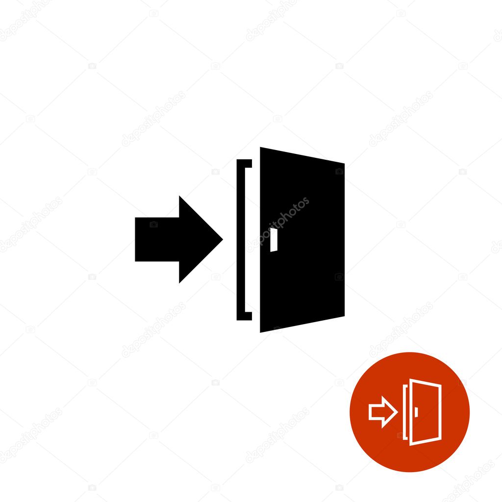 Exit icon with door and arrow symbols.