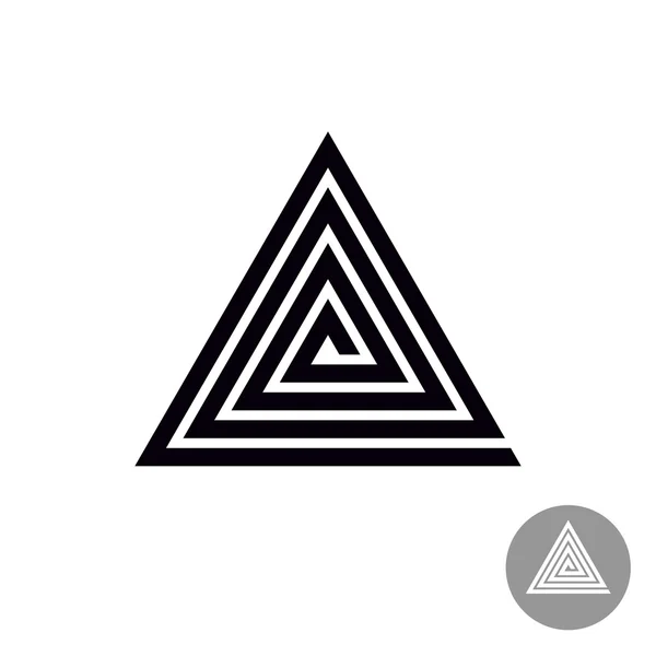 Triángulo espiral símbolo geométrico — Vector de stock