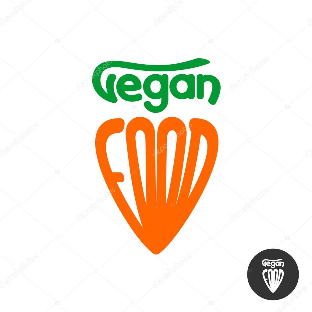 Vegan food text logo