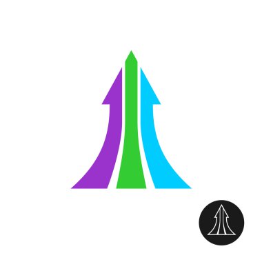 Logo şablonu yukarı üç yolu ok