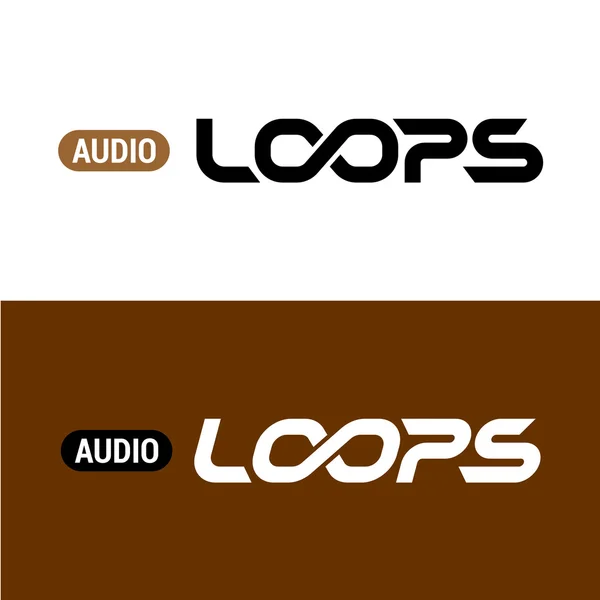 Loops logotipo do texto com sinal de infinito dentro — Vetor de Stock