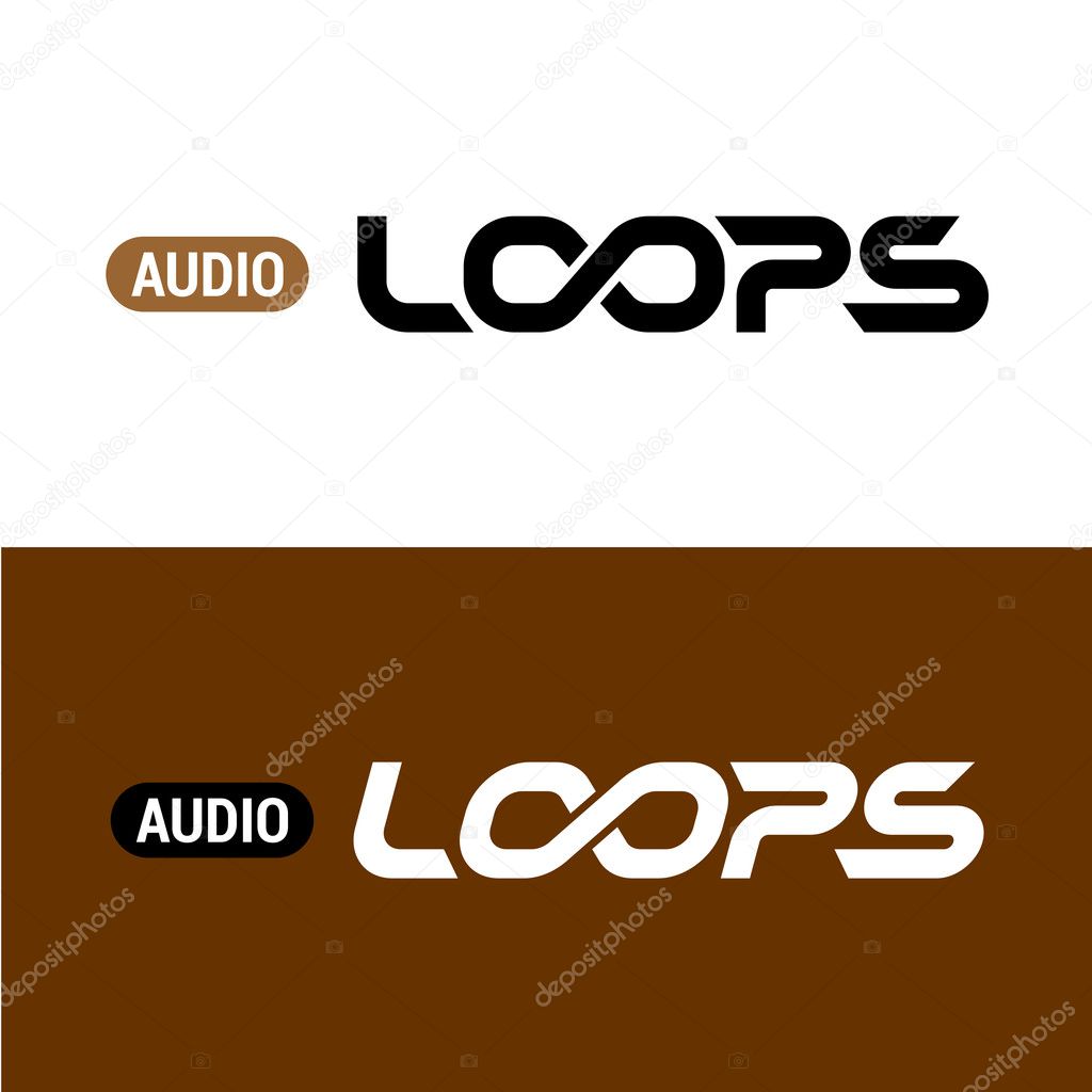 Loops text logo with infinity sign inside