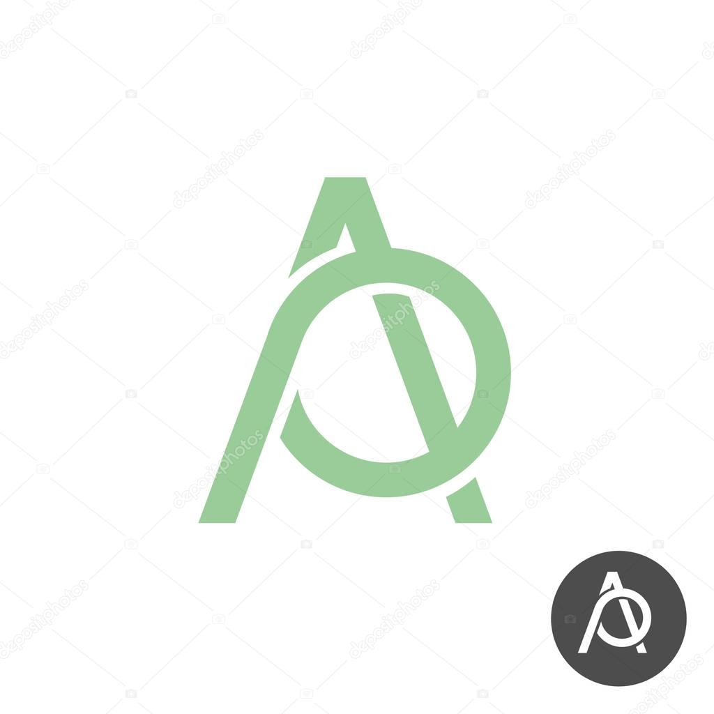 Letters A and P elegant style ligature. One line concept logo.