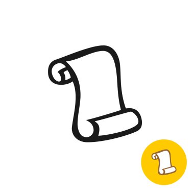 Kağıt kaydırma zarif stil basit simgesi