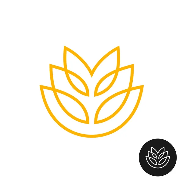 Wheat ear logotipo estilo linear —  Vetores de Stock