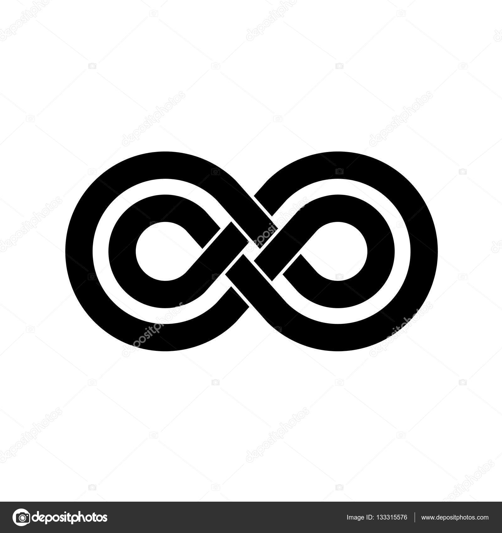 Infinity sign with black lines on a white Vector Image