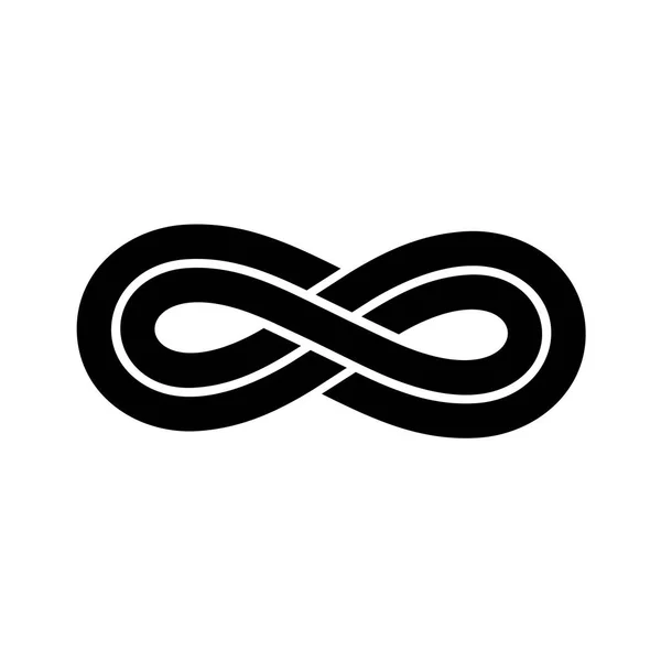 Black infinity knot logo — Stock Vector