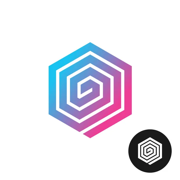 Hex espiral logotipo colorido —  Vetores de Stock