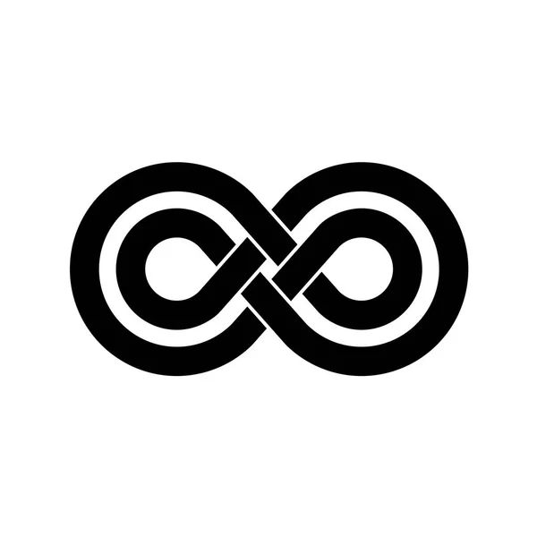 Logo de líneas cruzadas infinito negro — Archivo Imágenes Vectoriales