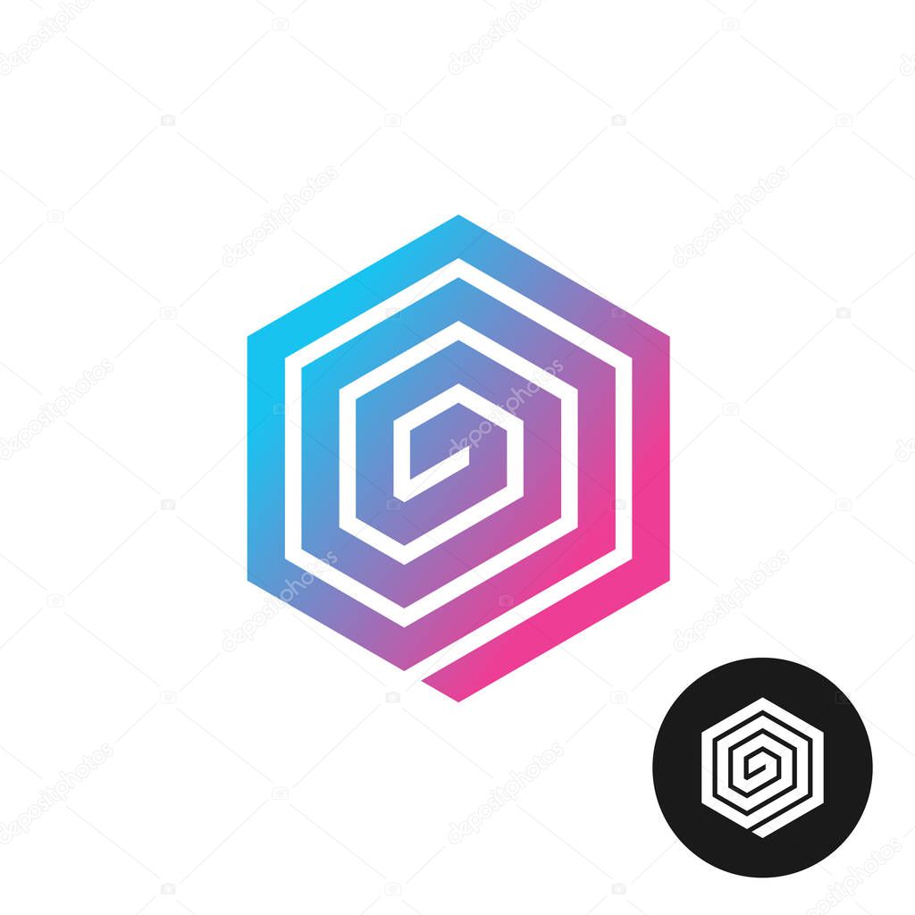 Hex spiral colorful technical cornered pad logo