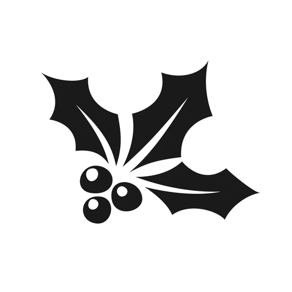 Холлі ягідна чорна проста ікона — стоковий вектор