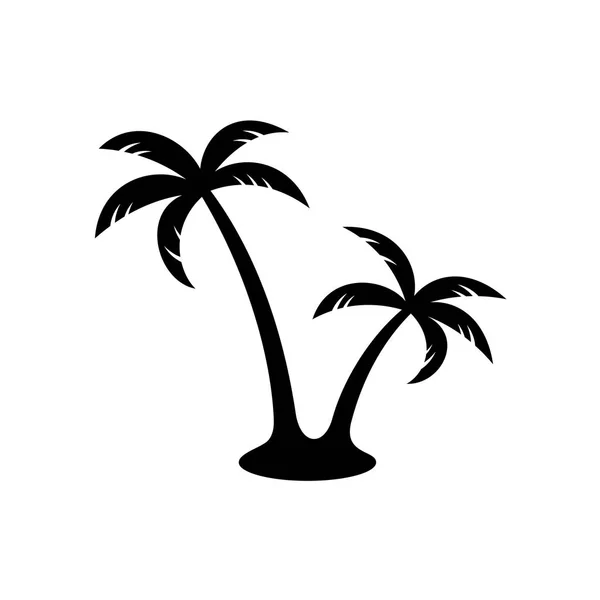 Palm trees black silhouette — Stock Vector