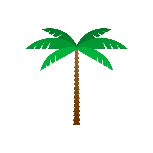 Palm tree επίπεδη γεωμετρικό ύφος εικονογράφησης — Διανυσματικό Αρχείο