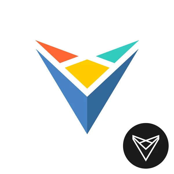 Triangle tech abstract colorful logo. — Stock Vector