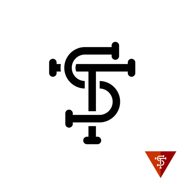 St 初期文字ロゴ — ストックベクタ