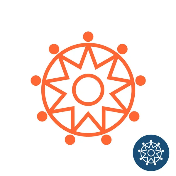 Sun logo geometrico tribale — Vettoriale Stock