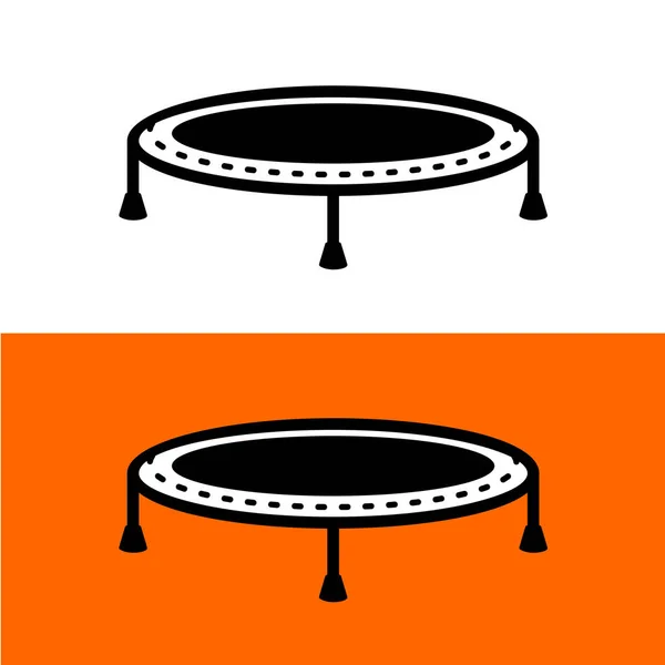 Trampolín para saltar símbolo negro simple . — Vector de stock