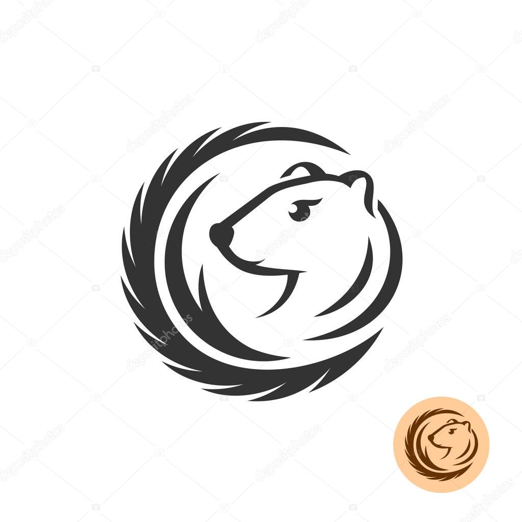 Mink elegant logo. Fashion fur industry farm theme.