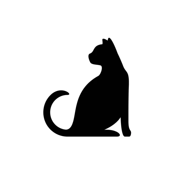 Svart katt Silhuett — Stock vektor