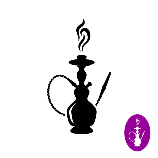 煙とパイプの水ギセル ロゴ — ストックベクタ