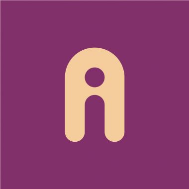 İki harf A ve ben logo bağlanma izleri.