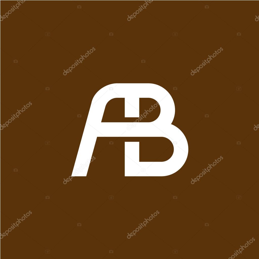 Two letters A and B ligature logo. Letters AB together sign. Line style link symbols. Text icon.