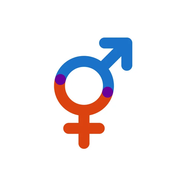 Мужской и женский цветовой символ. Гендерное пересечение . — стоковый вектор