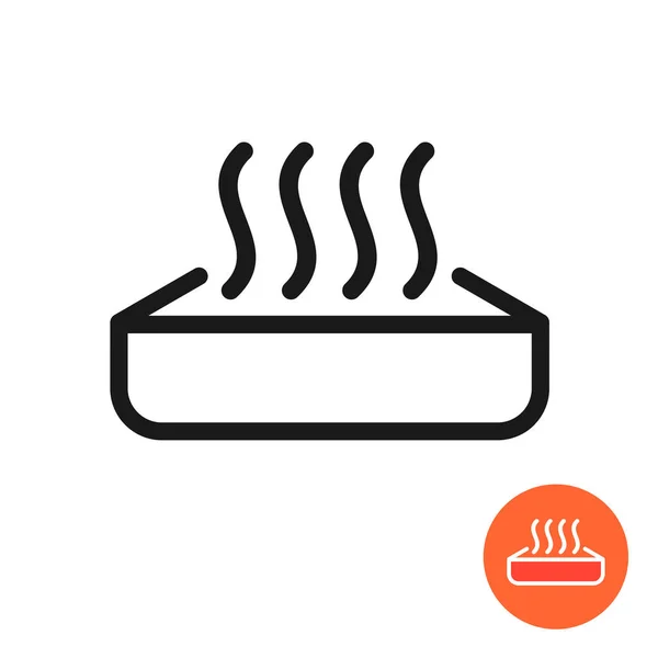 Warm up food icon. Heating symbol with container. — Stock Vector