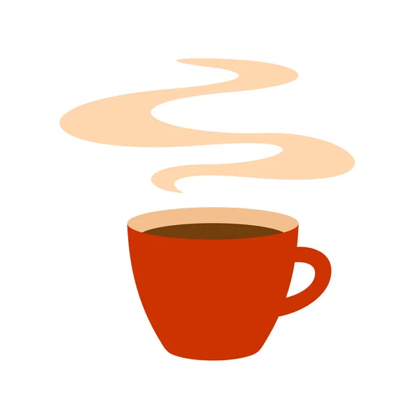 Ζεστό κόκκινο καφέ Κύπελλο με εικονογράφηση ατμού. — Διανυσματικό Αρχείο