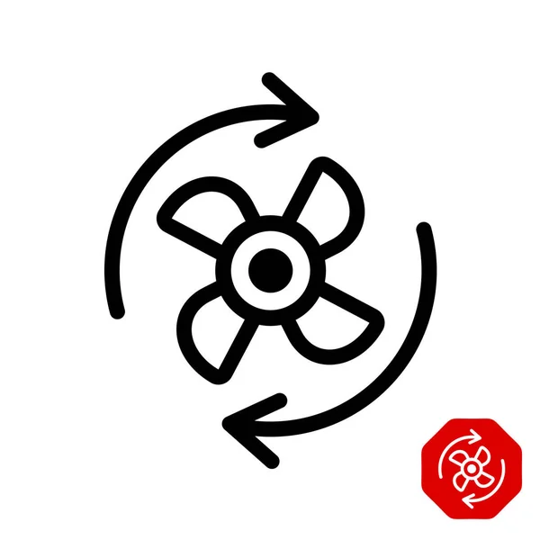 Ventilator richting rotatiepictogram. — Stockvector