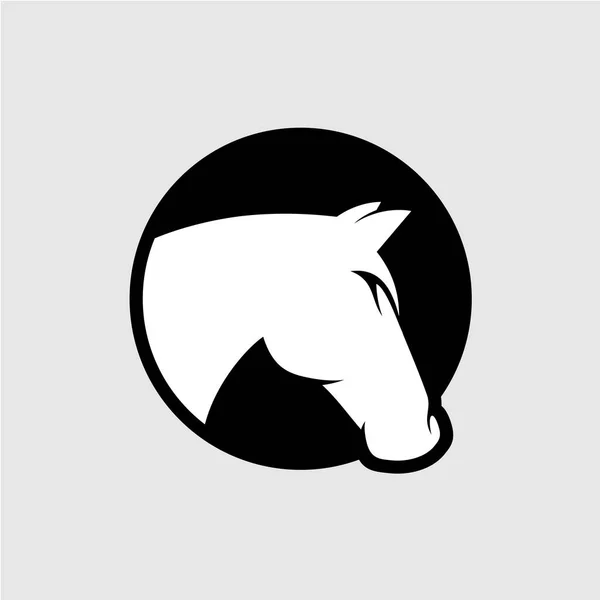 Paard hoofd logo. Kleur zwart-wit. — Stockvector