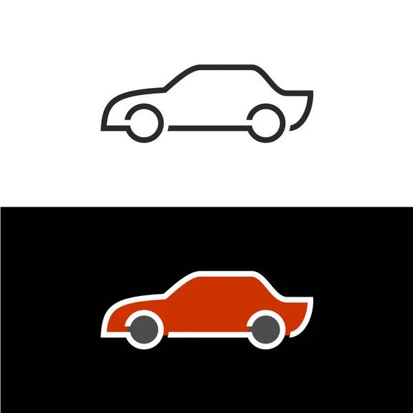 Icono de coche línea estilo vista lateral . — Archivo Imágenes Vectoriales