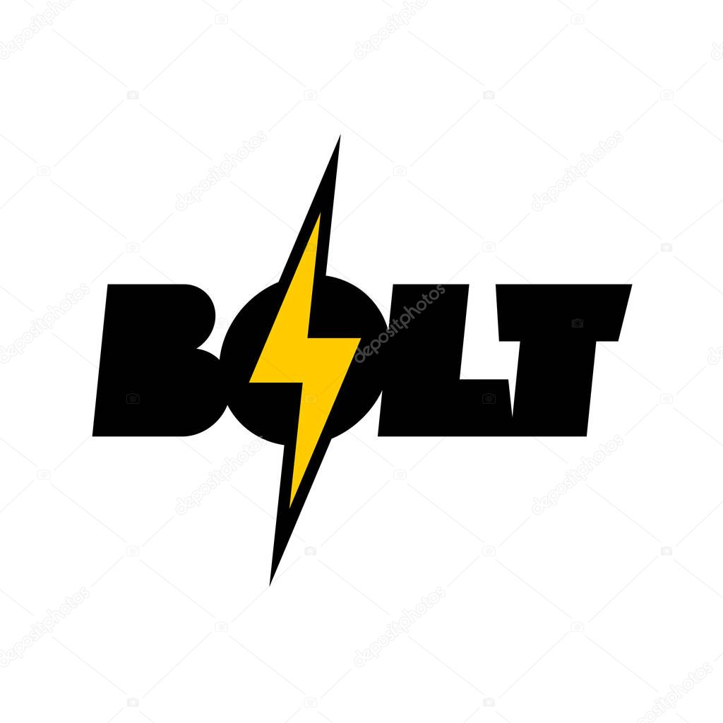 Lightning Bolt Symbol With Text Word Bolt Logo With Thunder Sign Premium Vector In Adobe Illustrator Ai Ai Format Encapsulated Postscript Eps Eps Format
