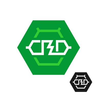 CBD molekül logosunu görmeniz gerekir. Cannabidiol teknoloji sembolü.
