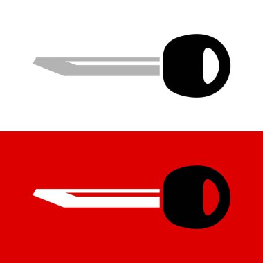 Anahtar boş çubuk silueti. Basit araba anahtarı illüstrasyonu.