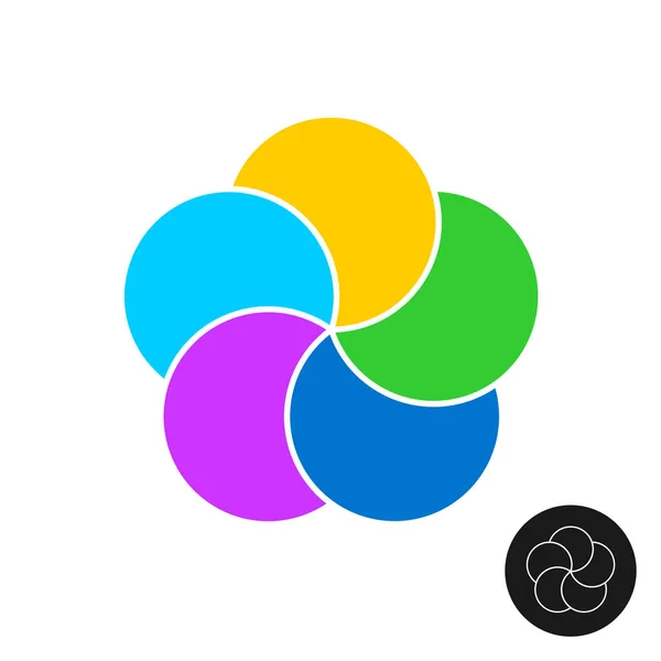 Five color circles infographic elements template. — ストックベクタ