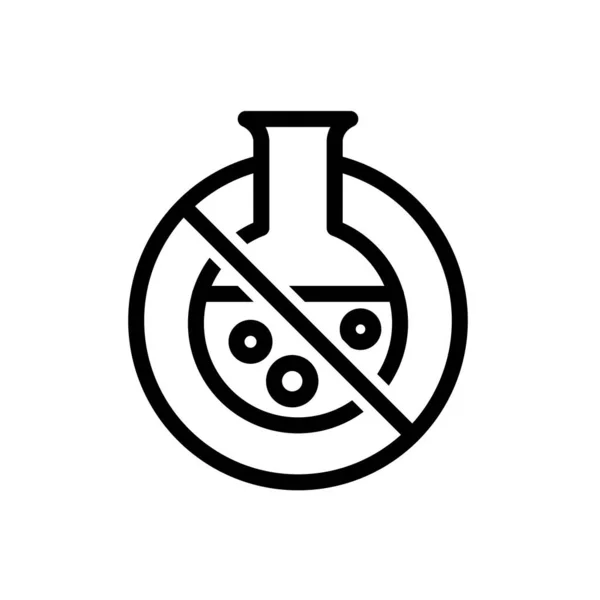 Kémiai szabad soros ikon laboratóriumi lombikkal és buborékokkal. — Stock Vector