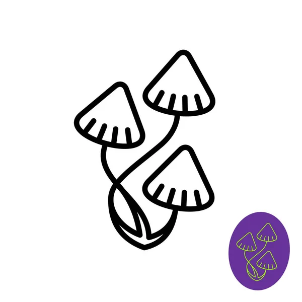 Psilocybe magique champignons logo . — Image vectorielle